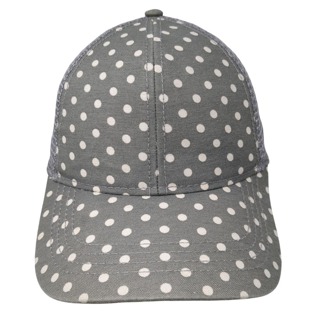 C.C Exclusives Strapback Mesh Back Trucker Hat Gray One Size Polka Dot